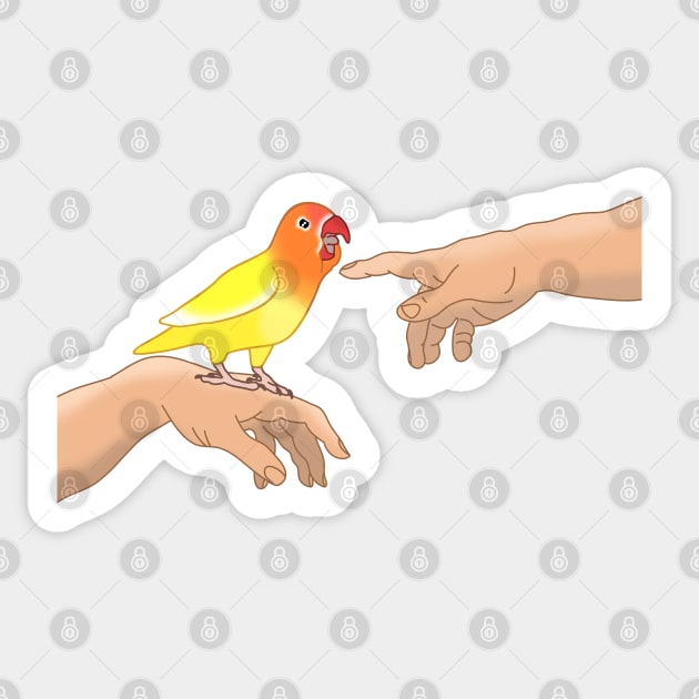 Michelangelo Lovebird Yellow Fischer's Sticker by FandomizedRose